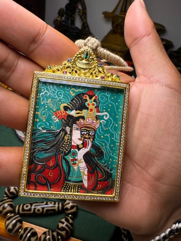 扎基拉姆前世今生手绘唐卡