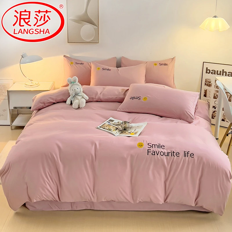 浪莎四件套加厚非纯棉全棉床单被套被罩学生宿舍单人床上三件套4
