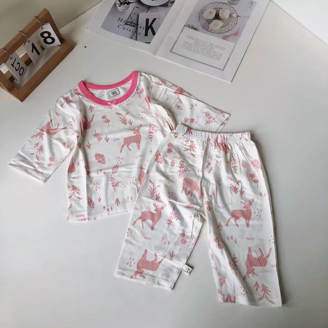 B93新款冰冰凉凉七分袖家居套装小鹿款