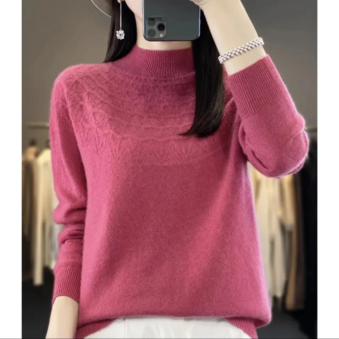 一线成衣【半高领镂空】70818