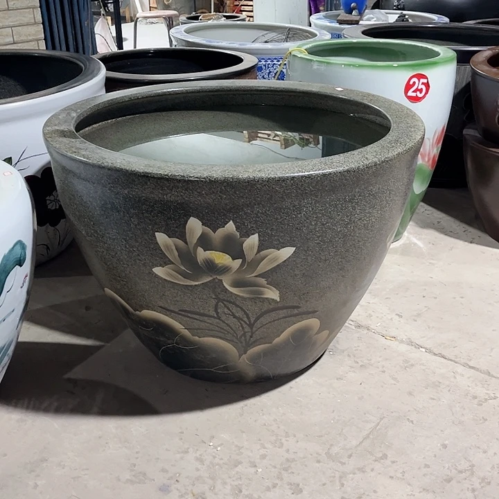 香***姐景德镇陶瓷鱼缸艺术直径100高度70