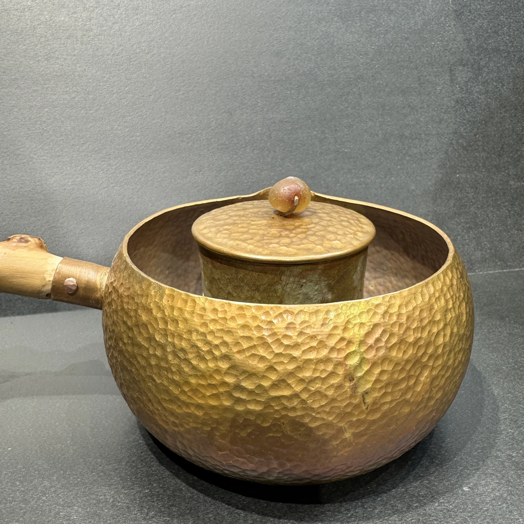 900毫升紫铜全手工茶心壶西北煮茶铜罐 甘肃罐罐茶 烤茶罐