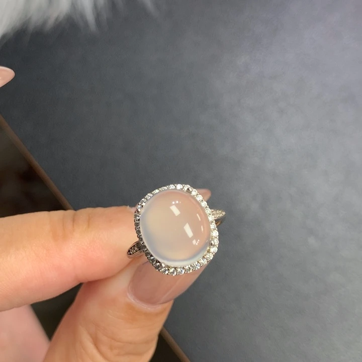 玛瑙/玉髓银S925镶嵌戒指