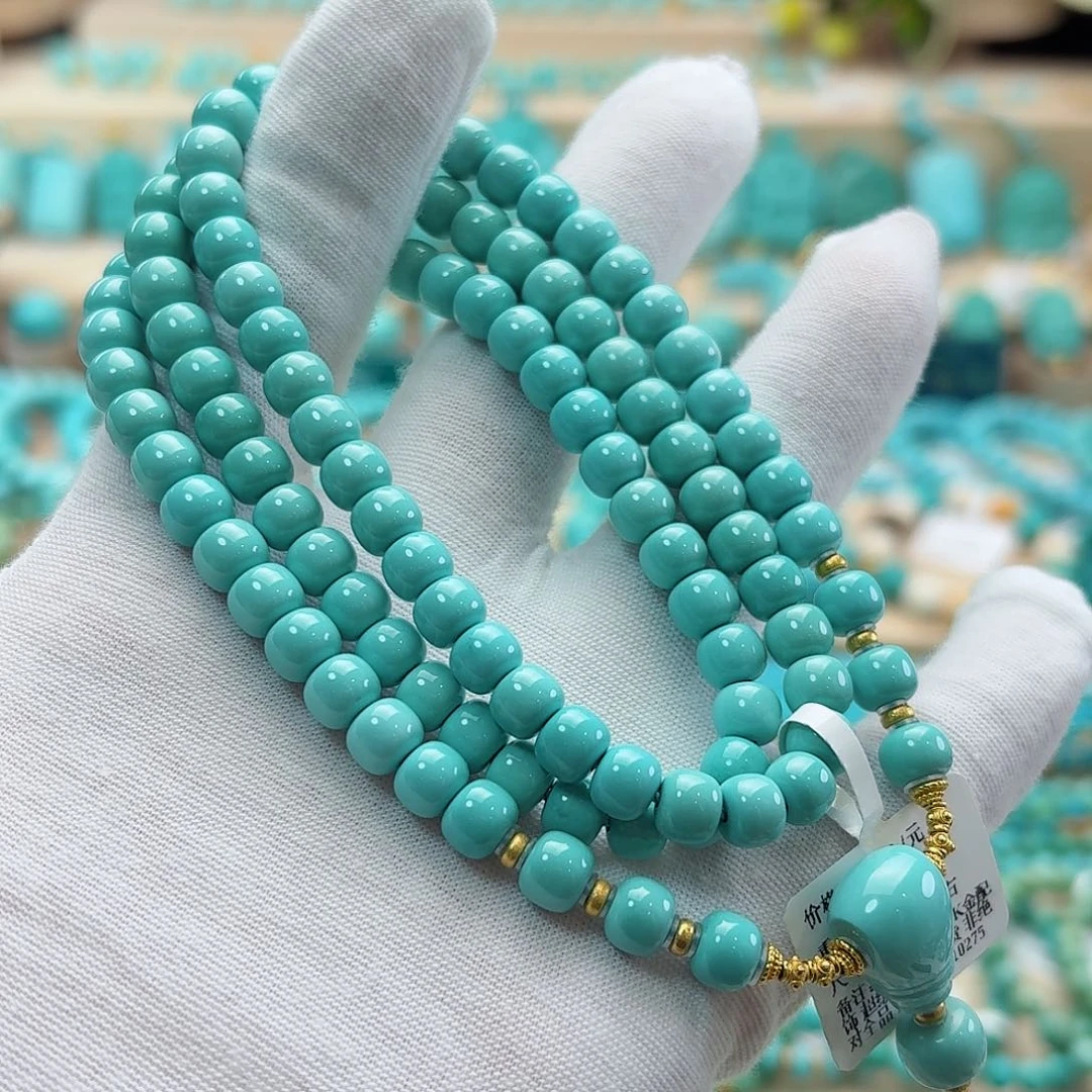 绿松石18K金镶嵌珠宝奇石