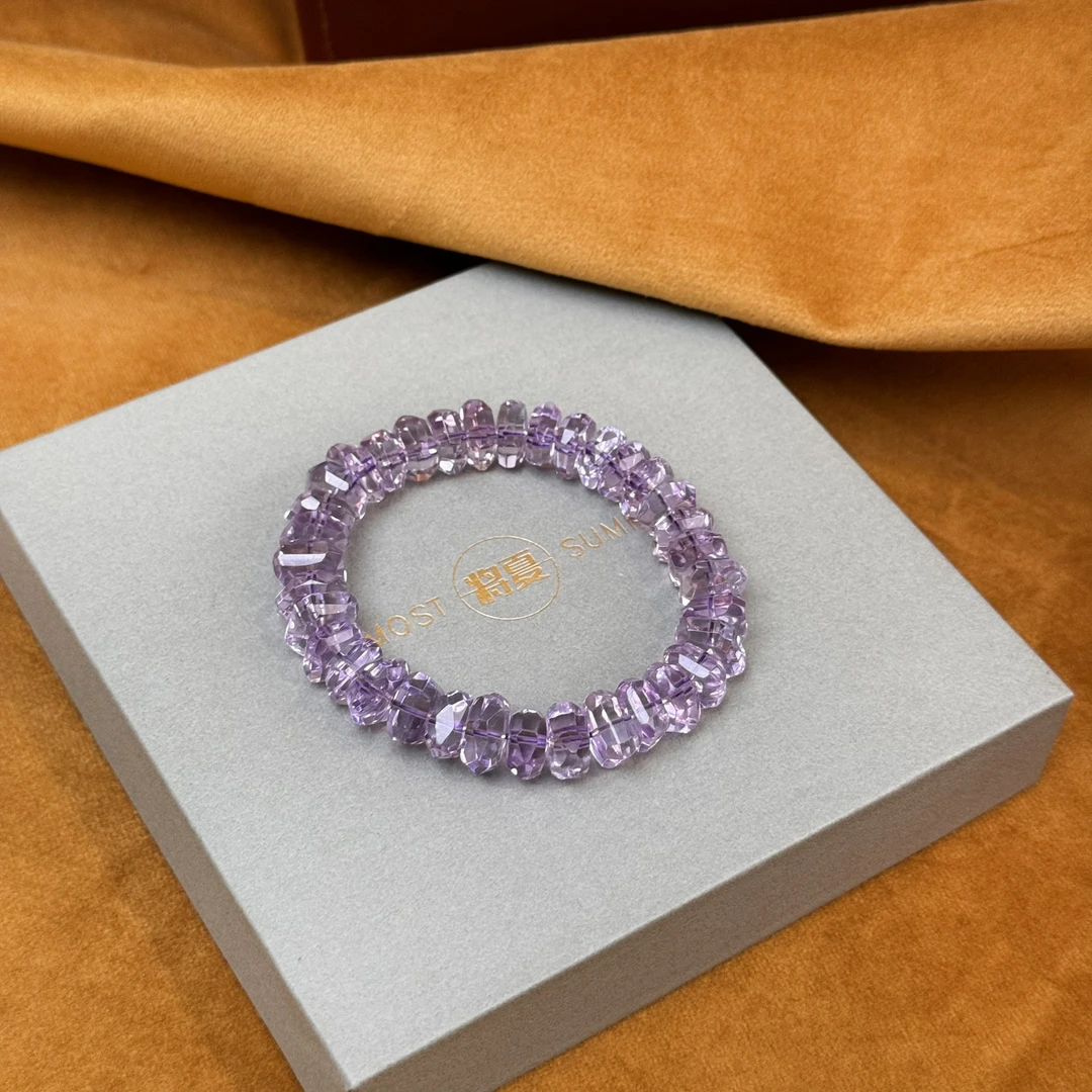 合金手链 【9mm紫水算盘珠手链】将夏