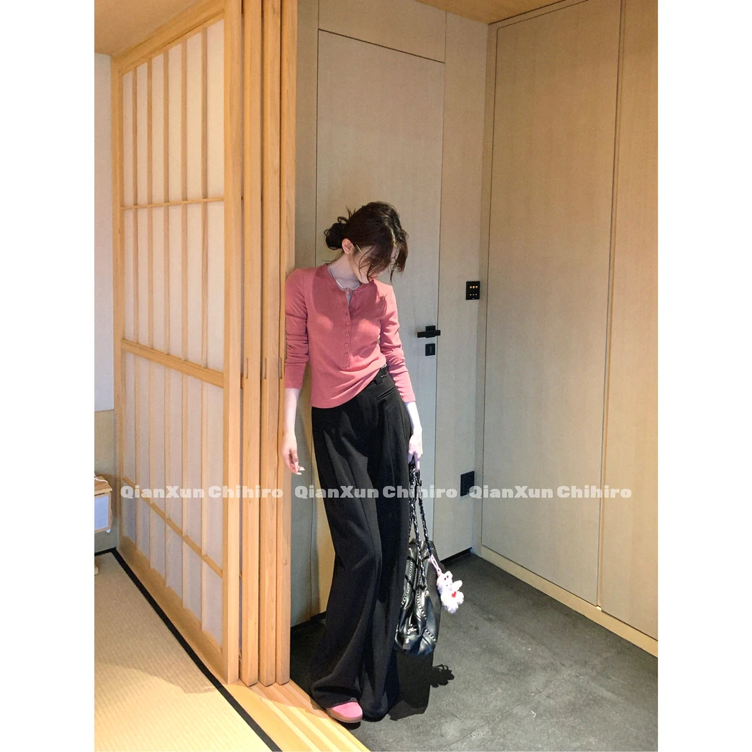 「雾感腔调」秋季时尚气质百搭洋气减龄小众潮流休闲裤QXQ5XXK6918A