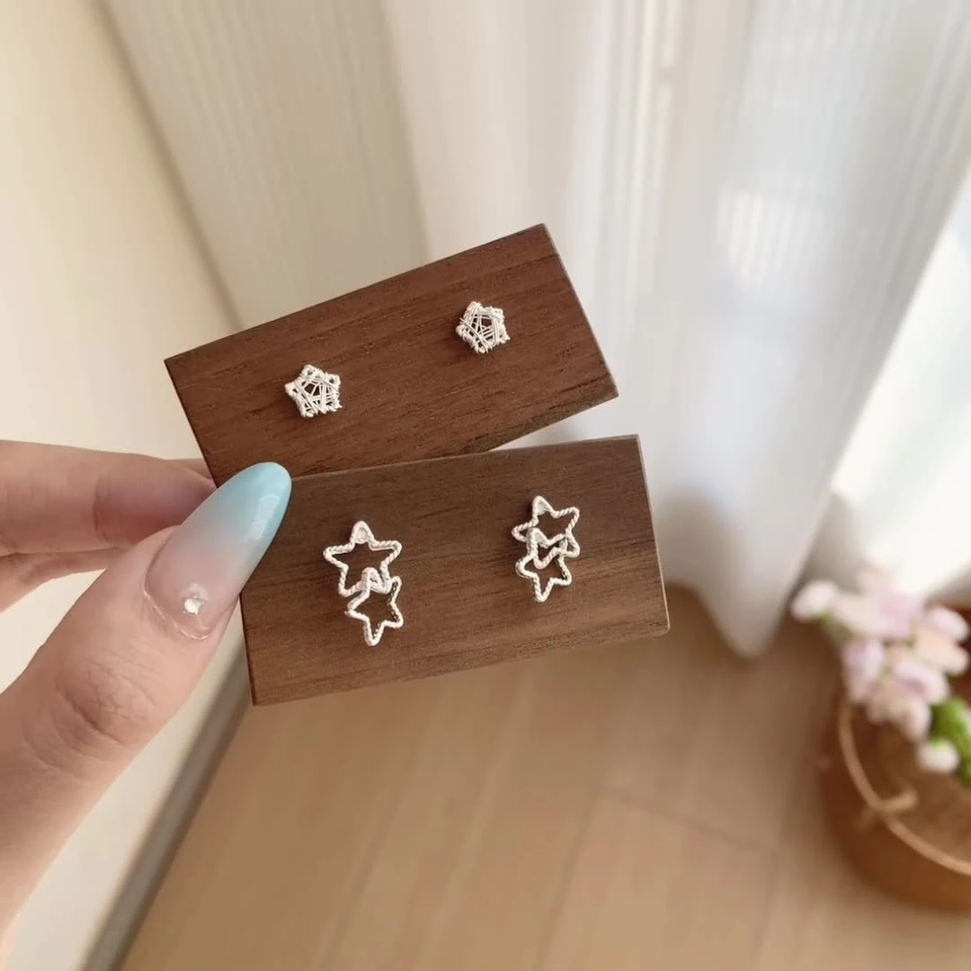 镂空蝴蝶耳钉2025新款爆款时尚百搭文艺小清新小众素款饰品气质