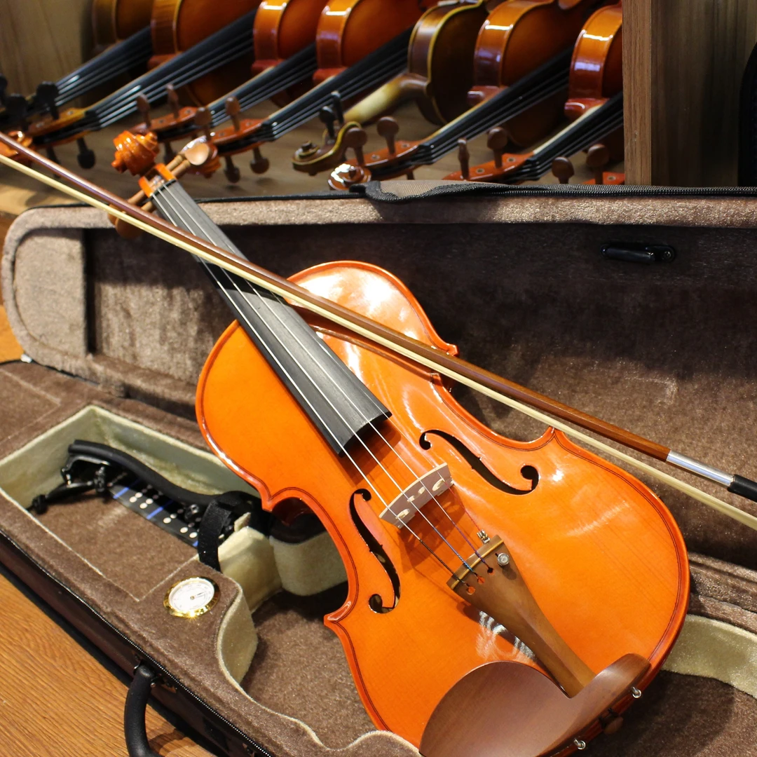 专业实木小提琴初学定制款成人4/4全面板云杉背侧板枫木3/4 1/2