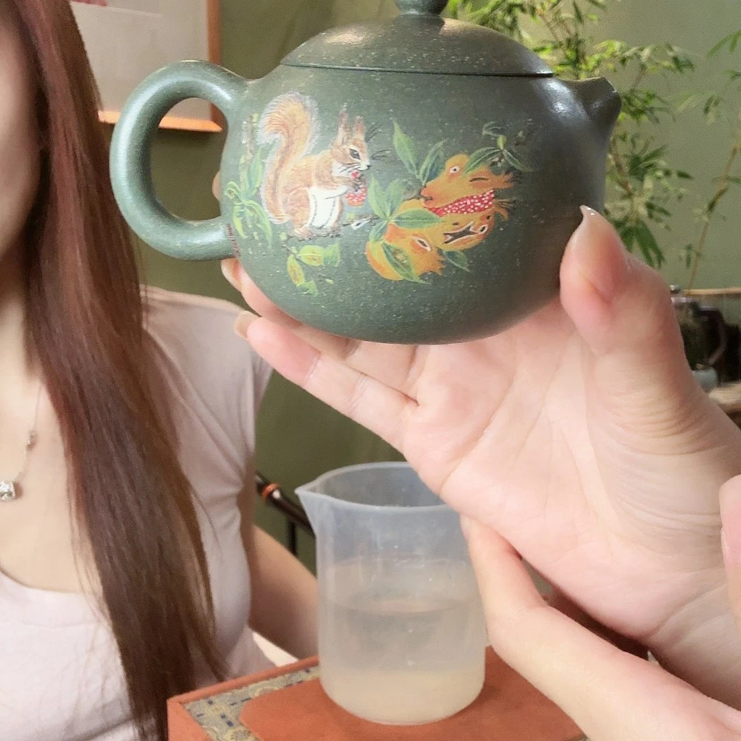 M***Q紫砂茶盘豆青砂西施