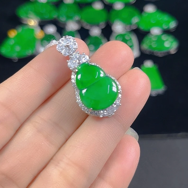 翡翠银S925镶嵌吊坠(不含链)