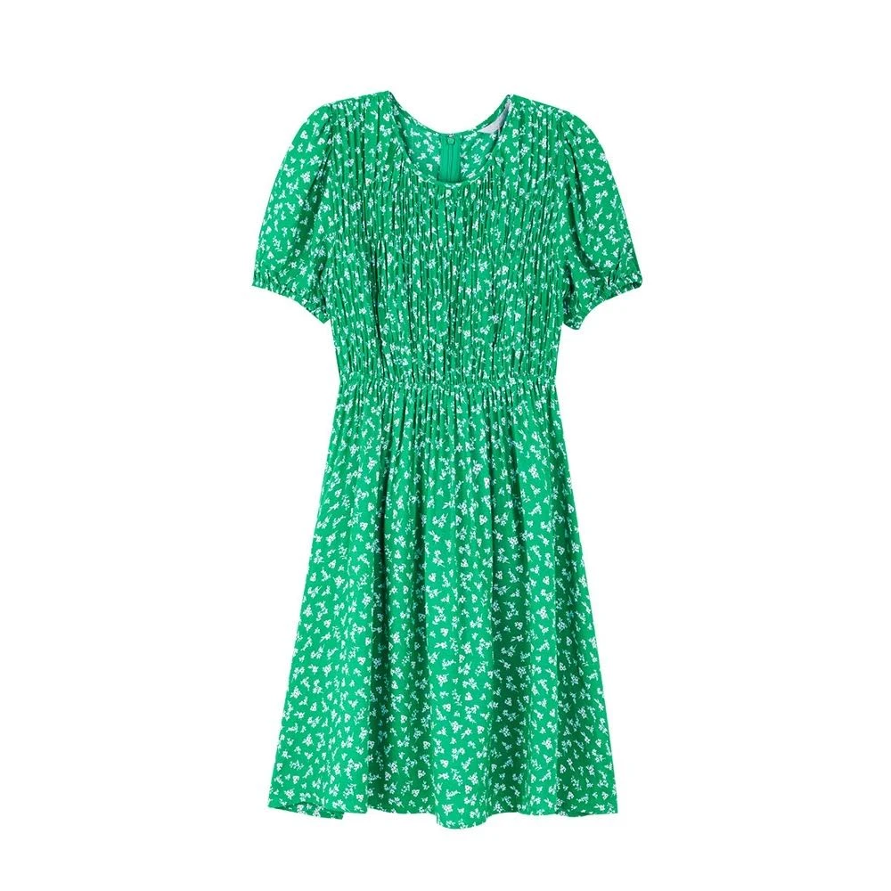 MB绿色印花连衣裙5739