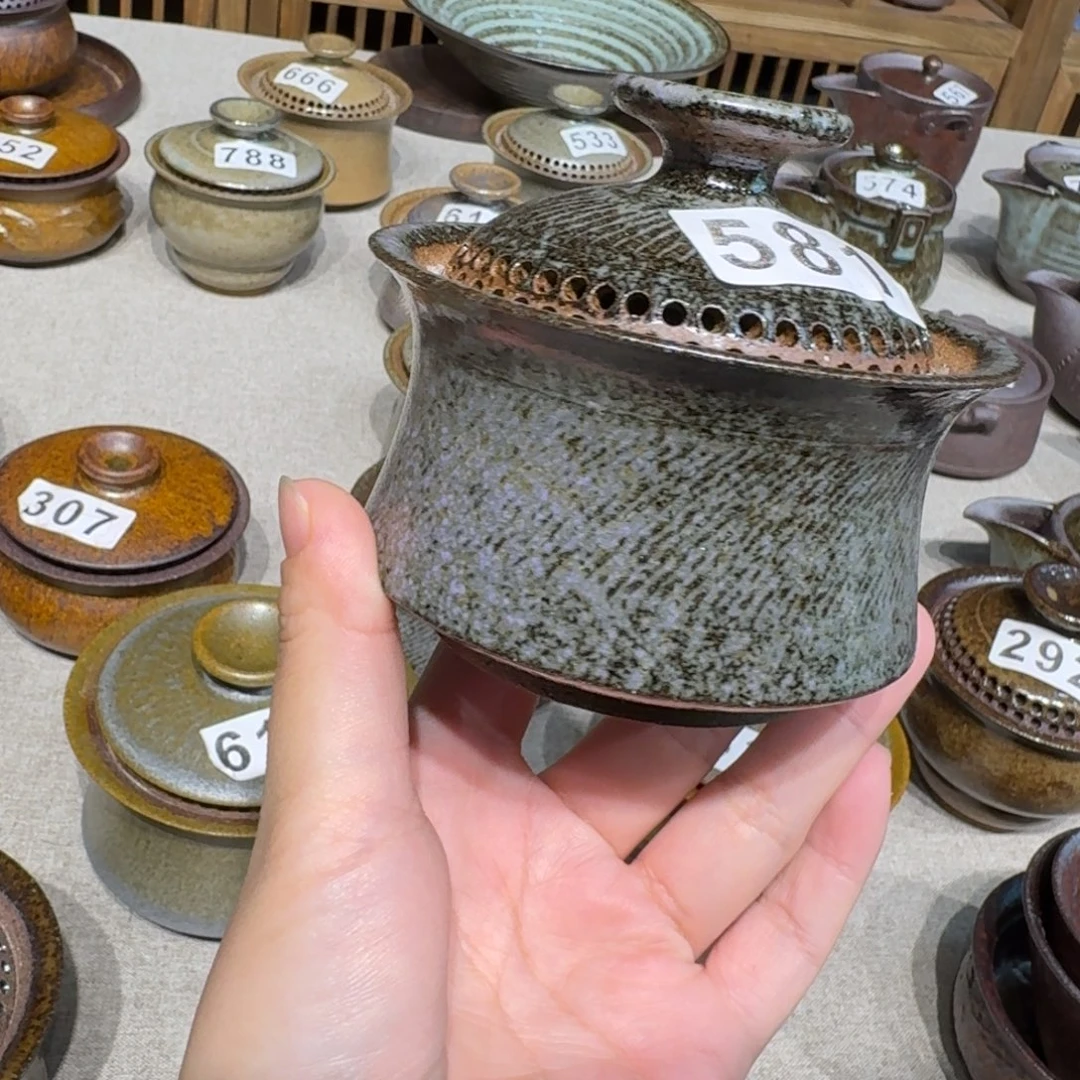 1粗瓷茶具素色盖碗
