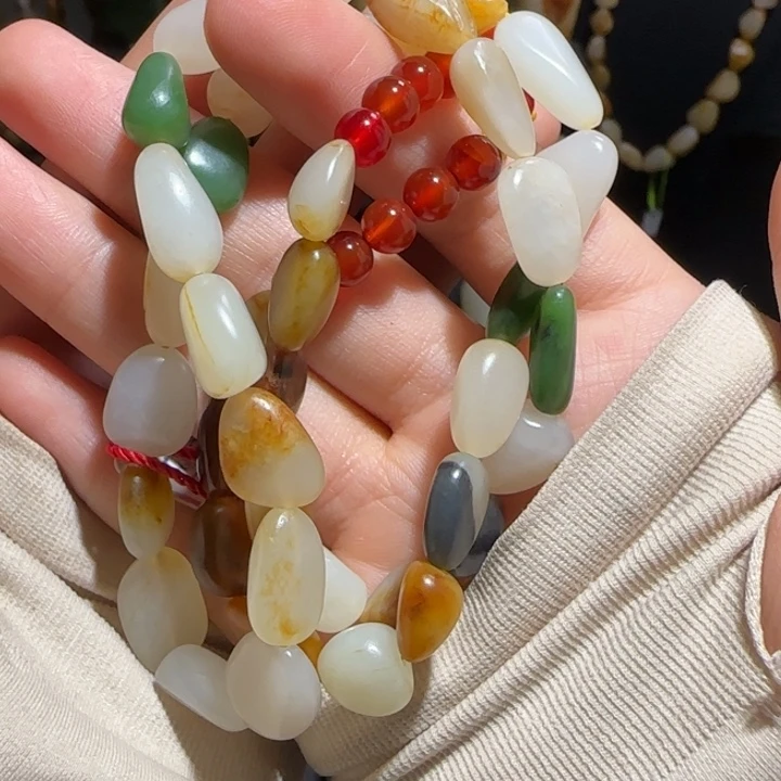 和田玉未镶嵌项链52.8克