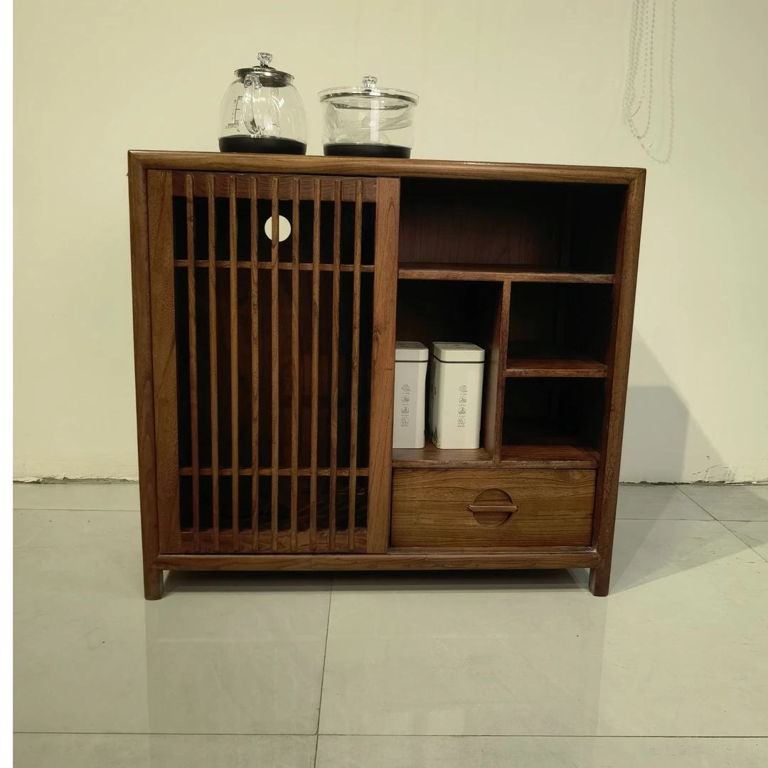 多宝阁边柜款茶水柜实木烧水柜大气好物茶水柜左侧茶吧柜茶室茶边