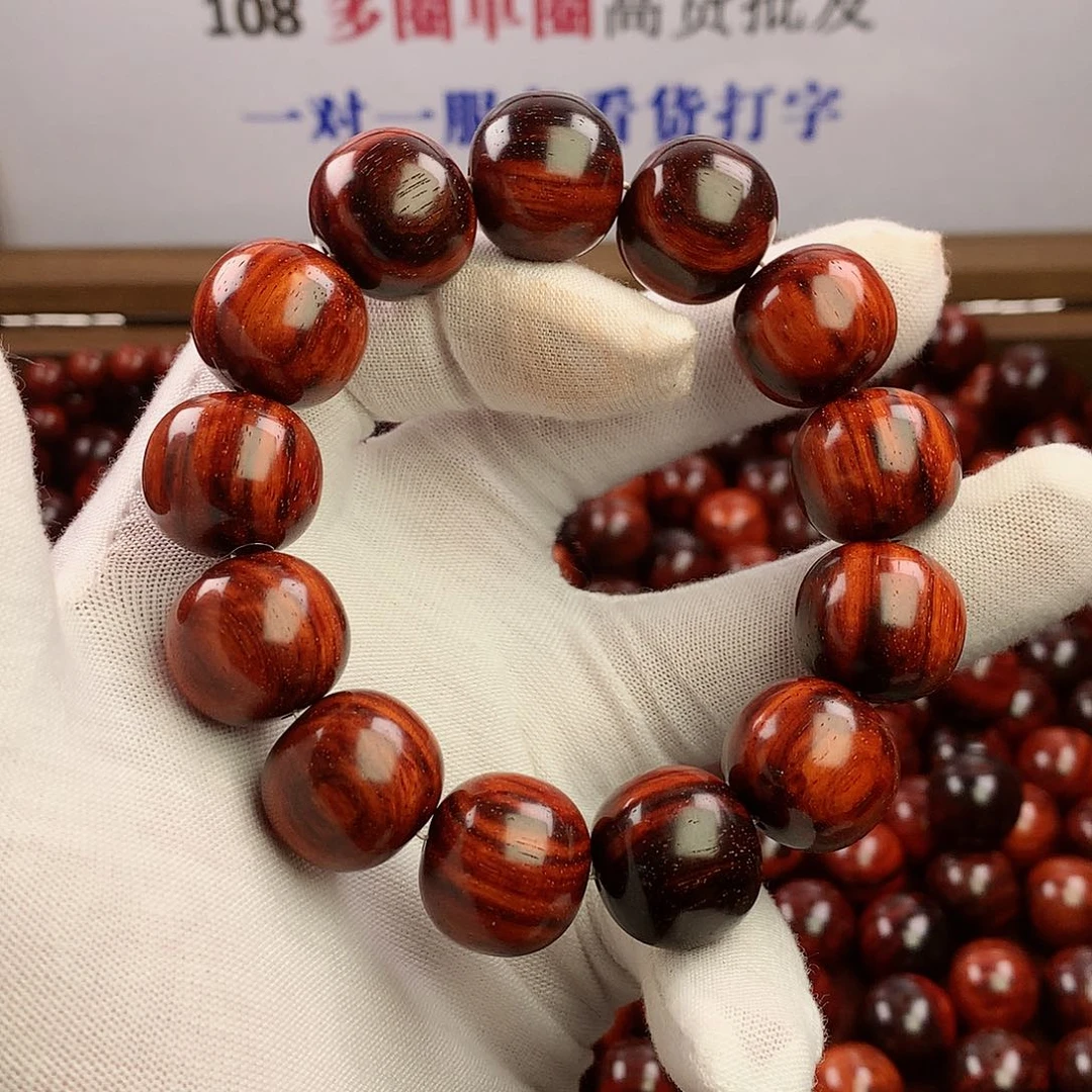 小叶紫檀手串/手链16.5x18唐蜜日本三味线琴料原汁原味