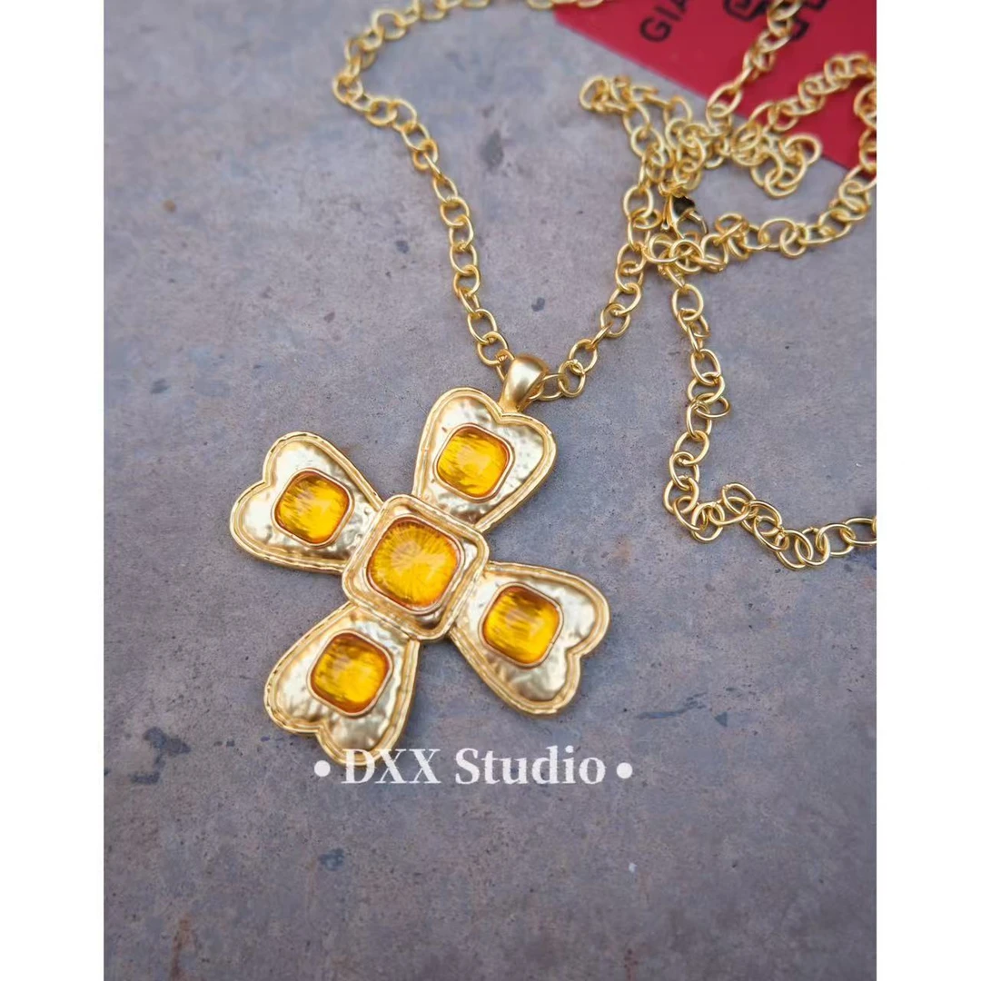 铜合金项链 小众设计金色系复古百搭项链45880