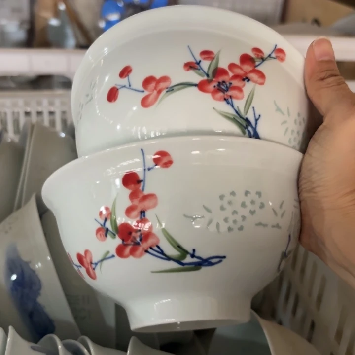 玉瓷景德镇陶瓷面碗两只微瑕