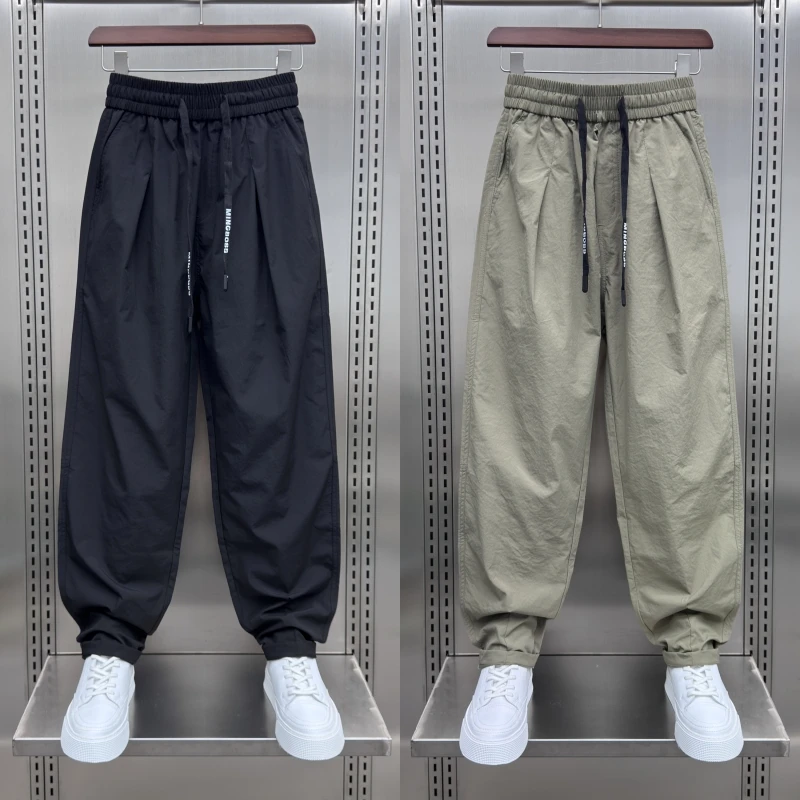 2025夏季新款日系潮牌户外休闲裤男士宽松潮流青年帅气小脚哈伦裤