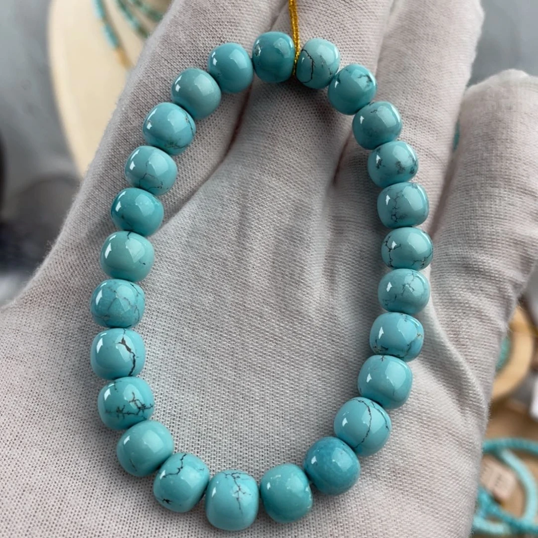 绿松石手链未镶嵌高瓷玉化蓝卡8+