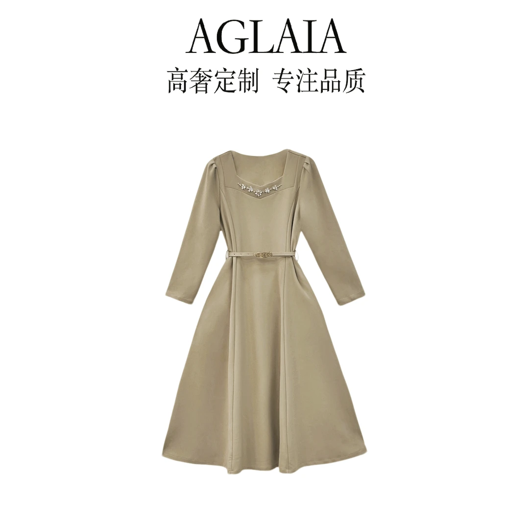 8012Aglaia法式高奢2025春季时尚轻奢简约设计师百搭气质连衣裙女