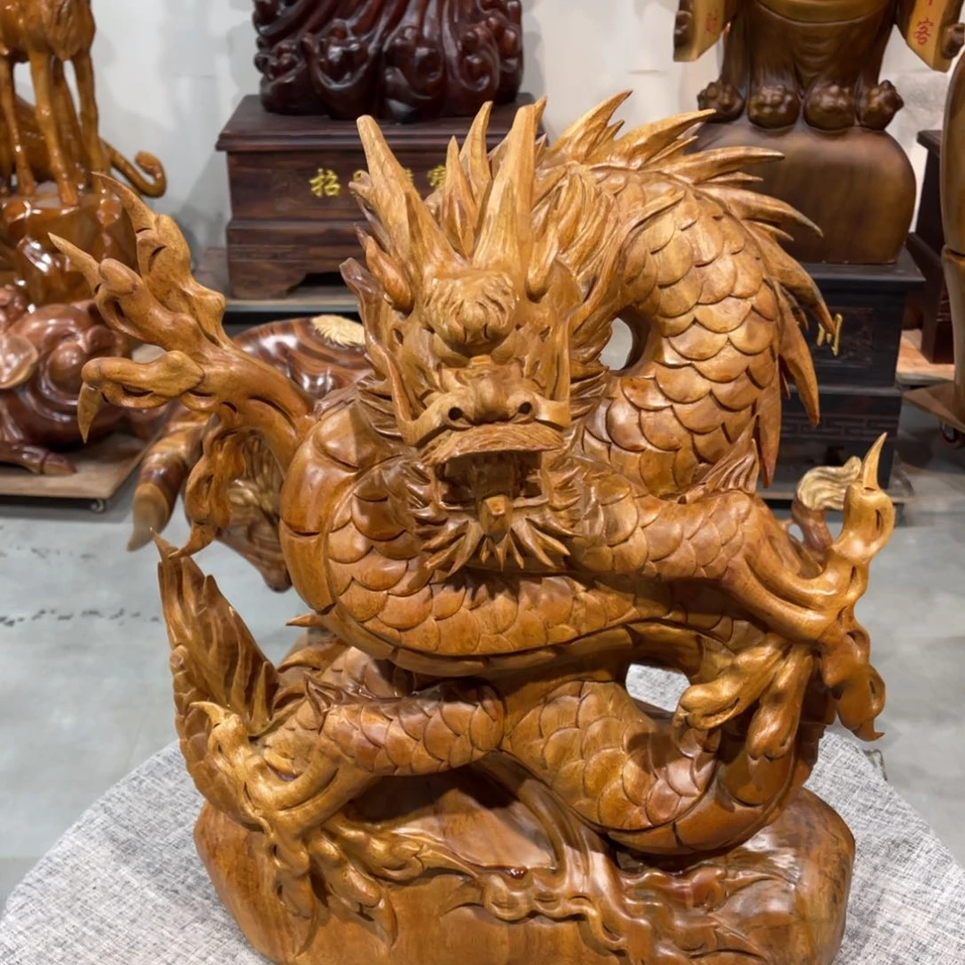香樟木用****2手工雕刻龙摆件