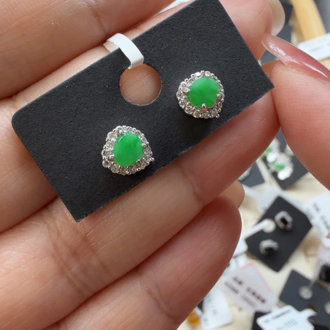 翡翠银S925镶嵌戒指8067