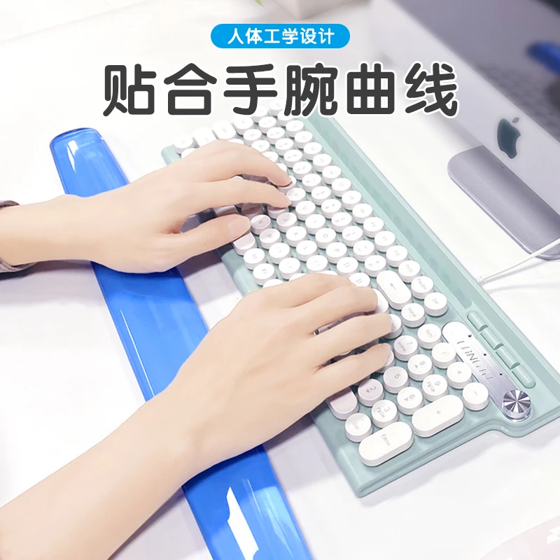 透明硅胶鼠标垫护手腕女生水晶Q弹键盘手托护腕垫清凉防汗水耐脏