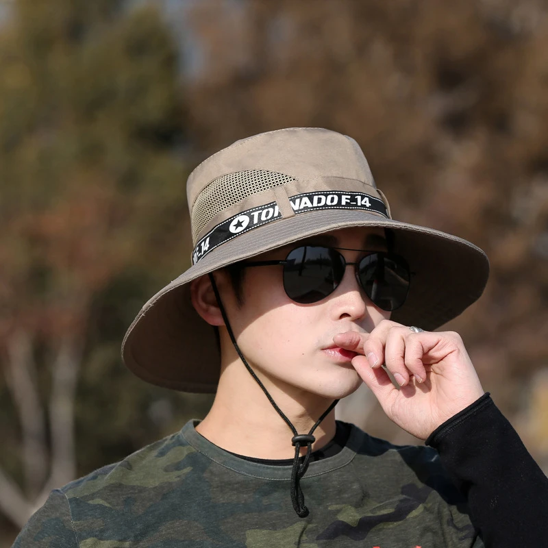 夏遮阳骑行登山钓鱼帽子渔夫帽户帽子奔尼帽外圆边帽男旅游防晒帽