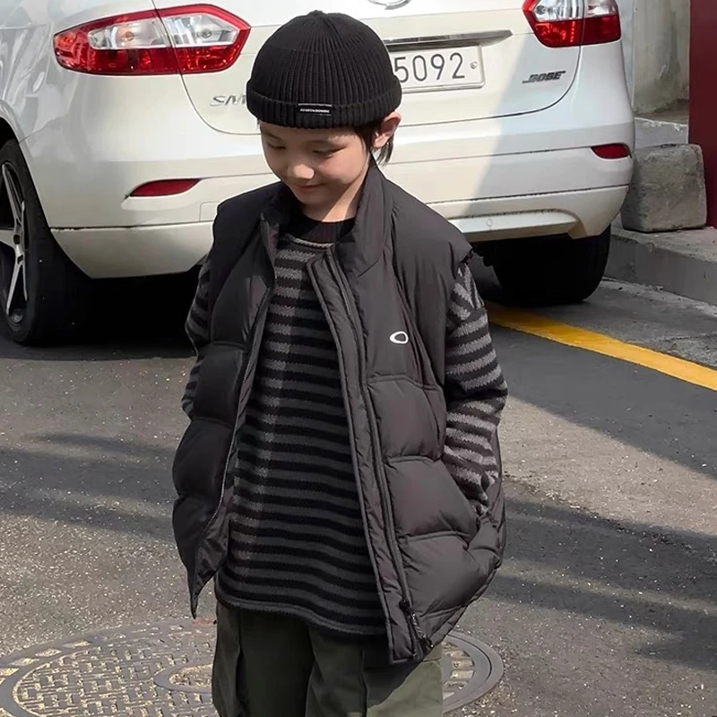 L新款儿童棉马甲秋冬装男童立领加厚中大童韩版洋气保暖背心外套
