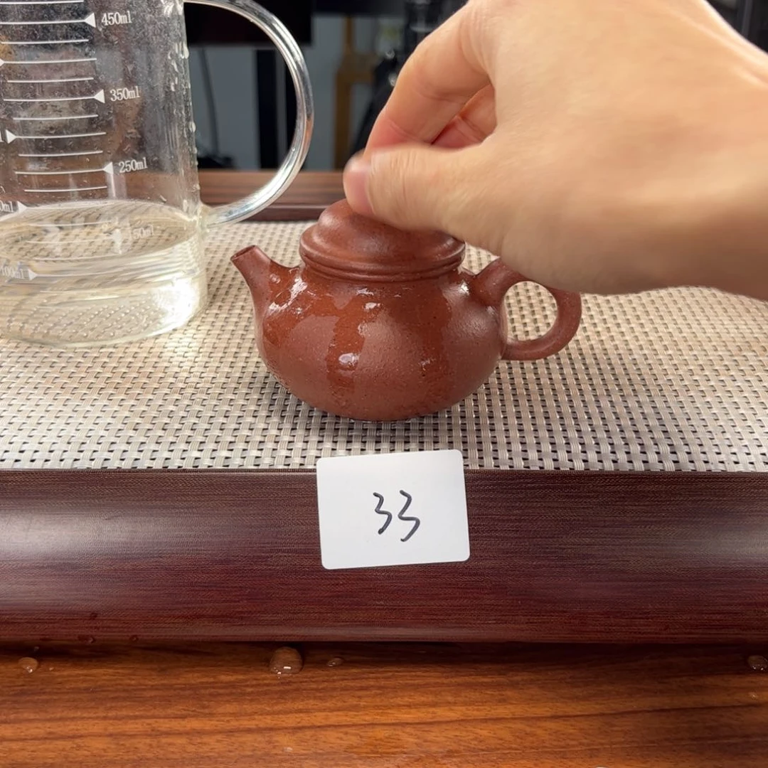 紫砂茶壶灵*菱微瑕 1.29-32 桃花泥容天 120