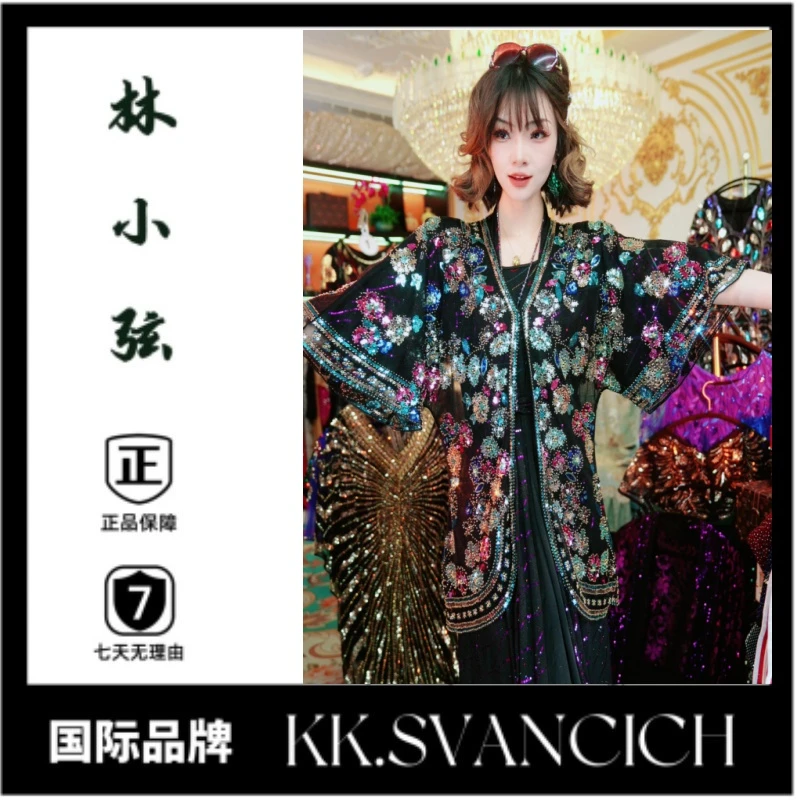 523新款宽松显瘦百搭钉珠刺绣高端薄款透视超仙别致外套