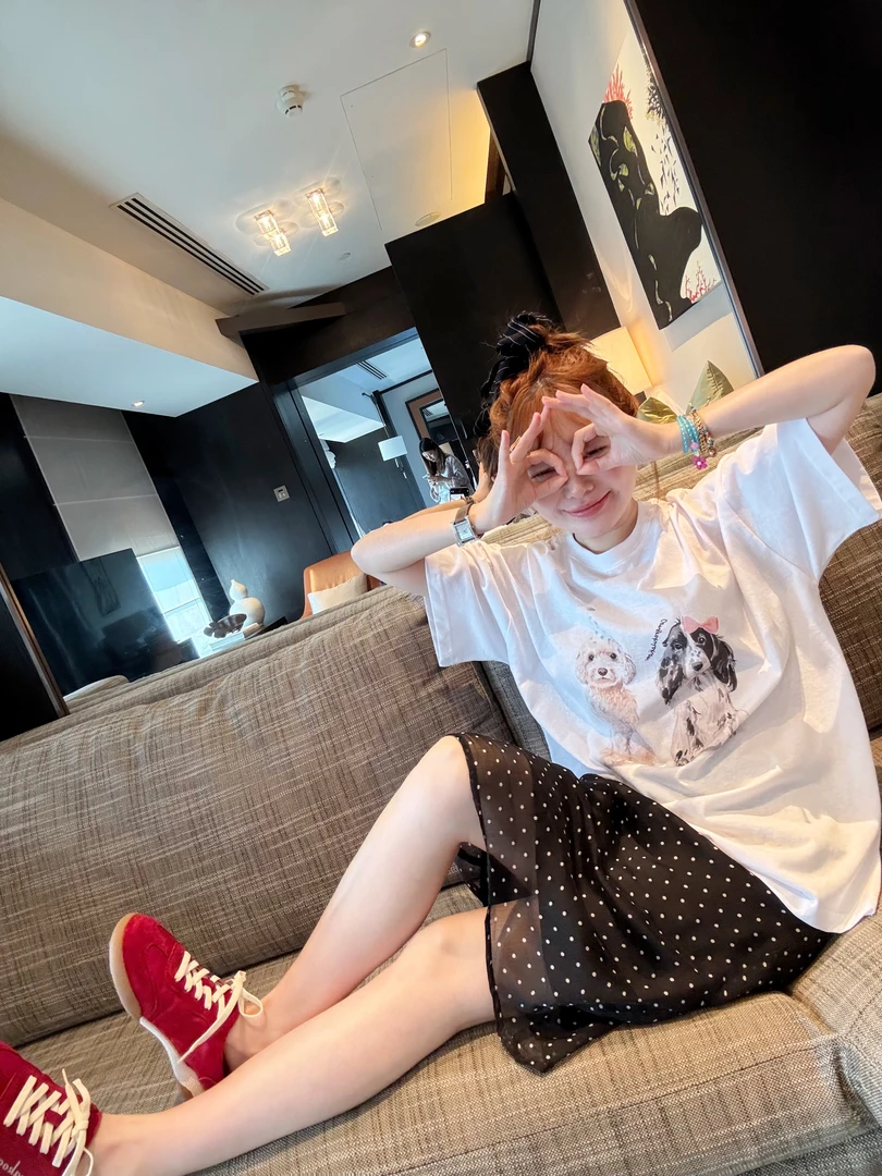 【BORAKOO】甜蜜卡通狗狗印花短袖T恤