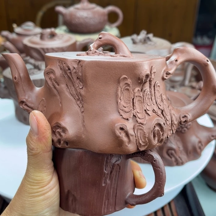 茶壶紫砂紫砂花茶