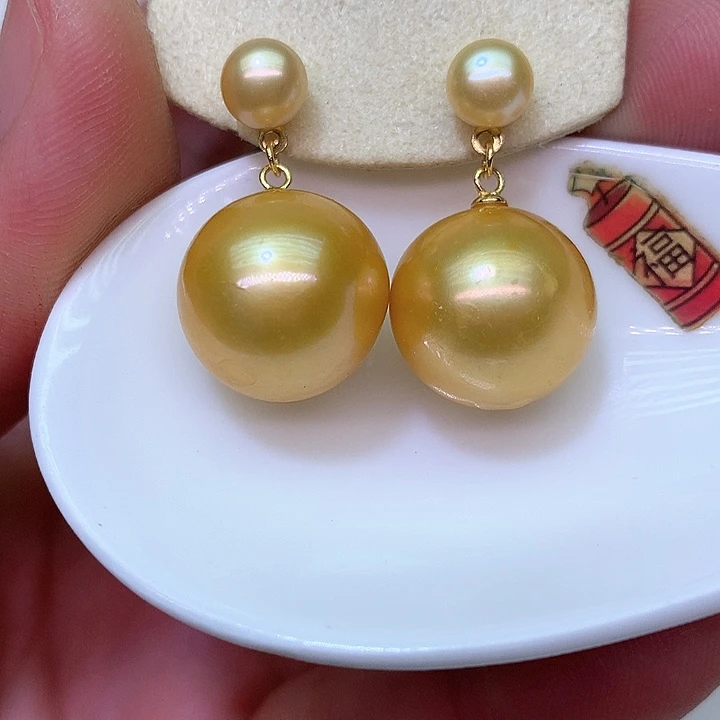 银S925镶嵌耳饰淡水珍珠