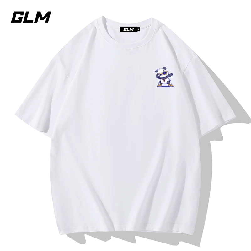 GLM重磅短袖t恤男士2025新款夏季纯棉美式潮牌潮流宽松大码圆领衫