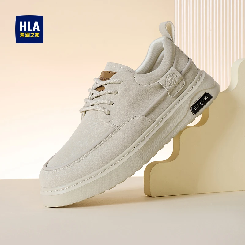 海澜之家男鞋爆款2025秋季新款休闲皮鞋耐磨增高板鞋复古工装鞋男