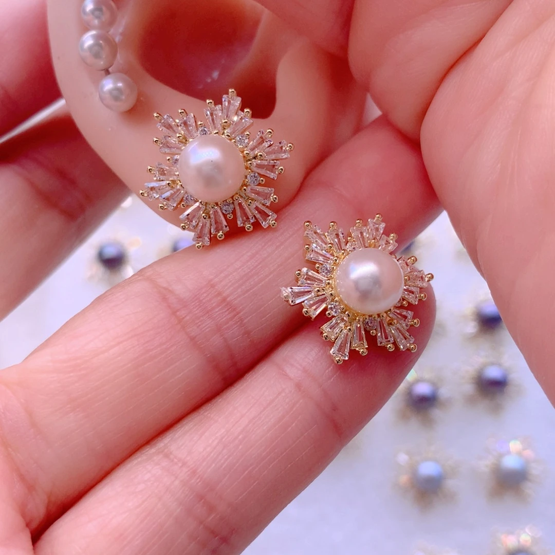 耳饰合金淡水珍珠