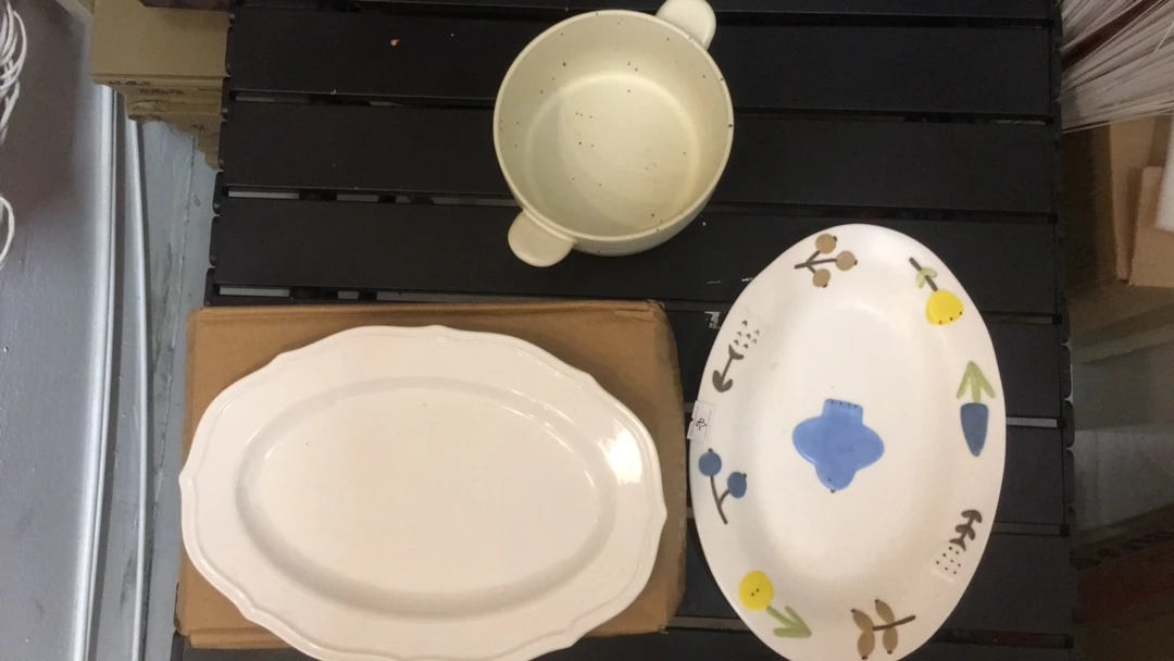 燕子盘小双耳白色盘