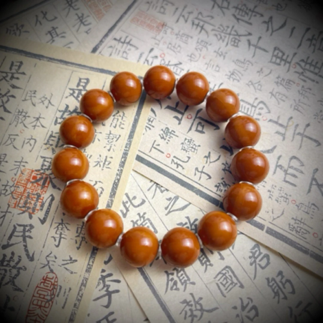 精品1.3橄榄核正圆光珠老树原生态手串，精选同心同轴，百分百归圆