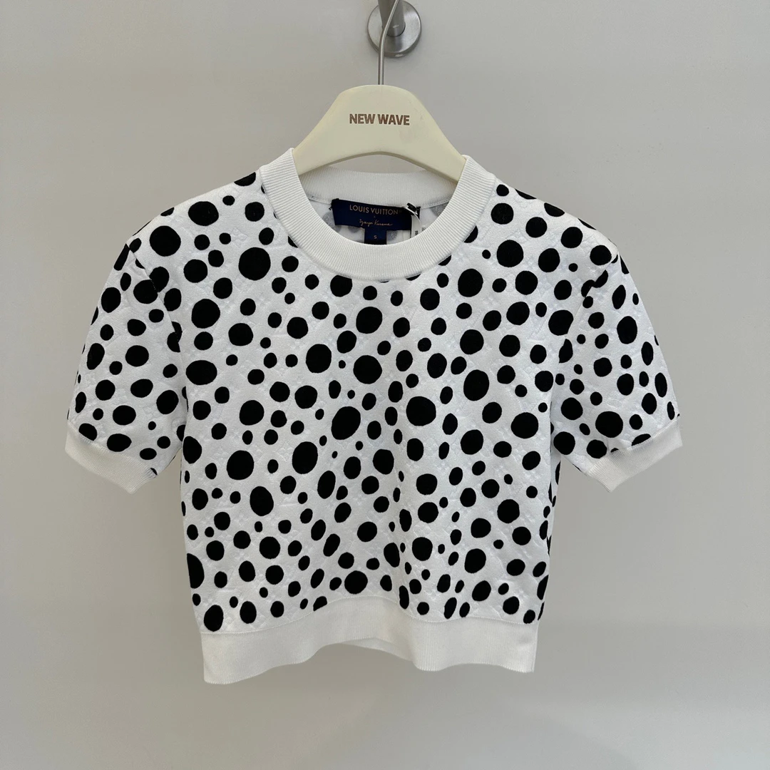 未使用 LouisVuitton/路易威登 LV1403 波点针织短袖S码原价14900