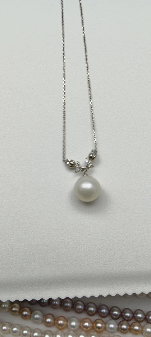 珍珠项链吊坠正圆无暇冷白淡水无核镜面光做到无瑕12-13