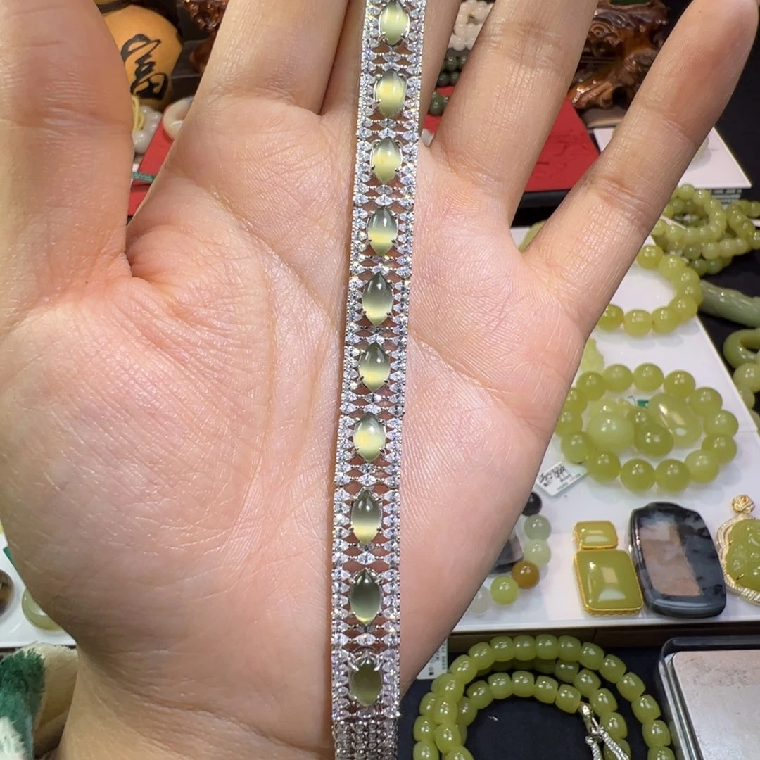 和田玉银S925镶嵌颈饰