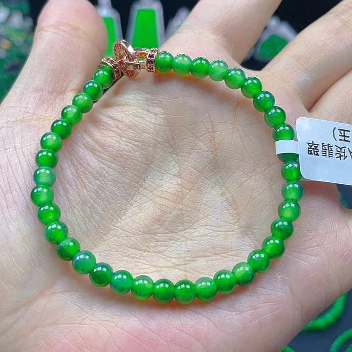 未镶嵌手链翡翠天然A货翡翠 黄阳绿5