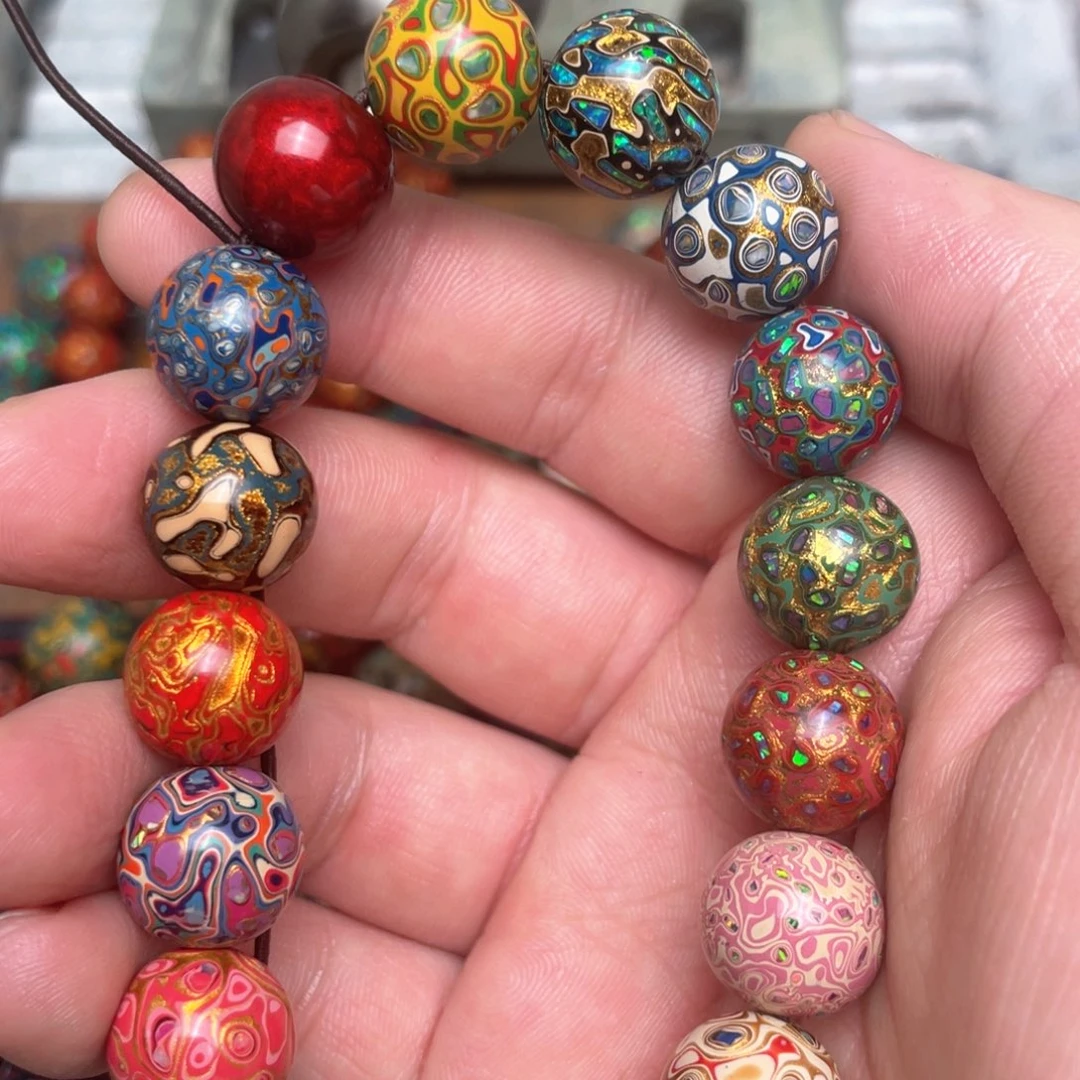 翱***1大漆手作工艺珠子12多宝