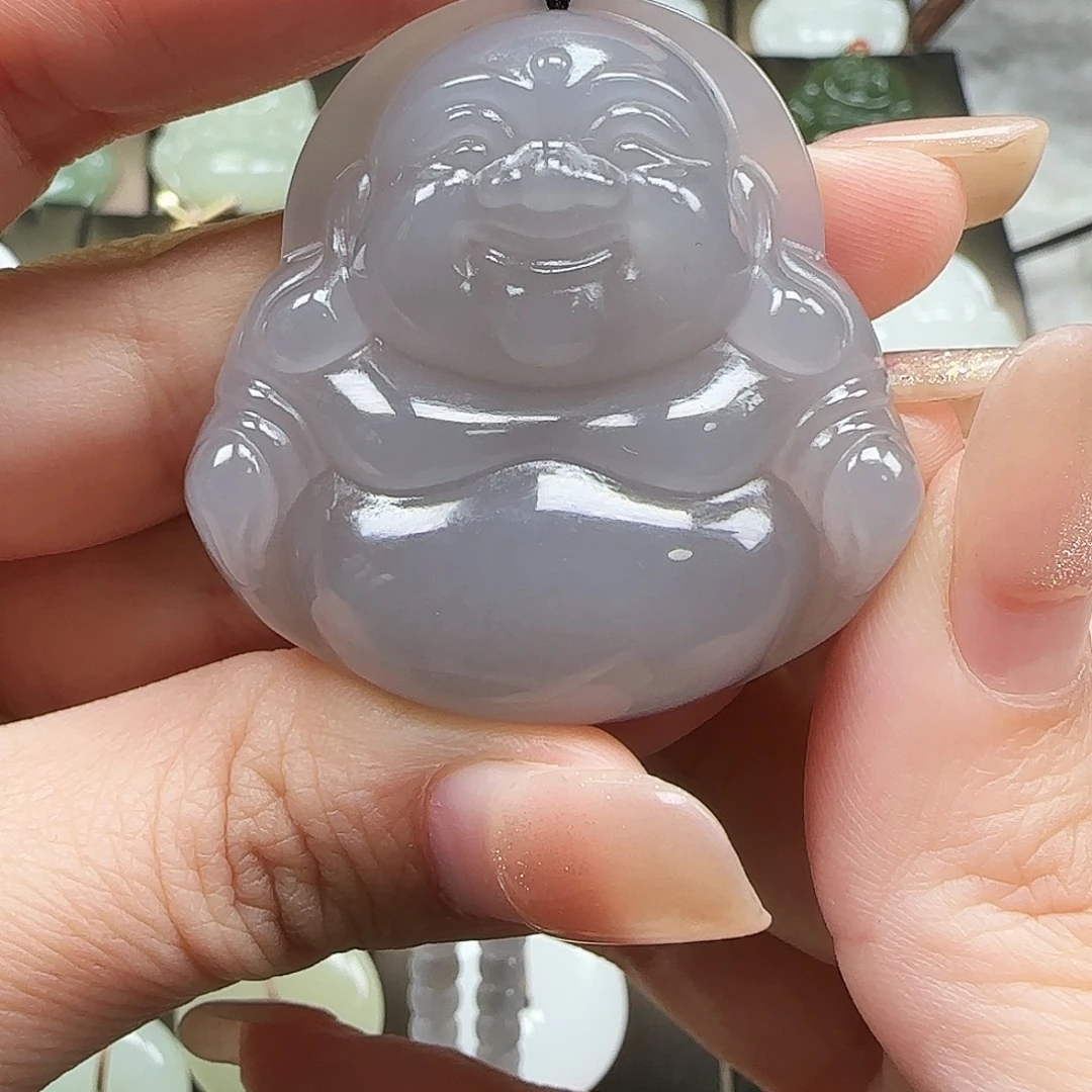 和田玉18K金镶嵌吊坠(赠链)