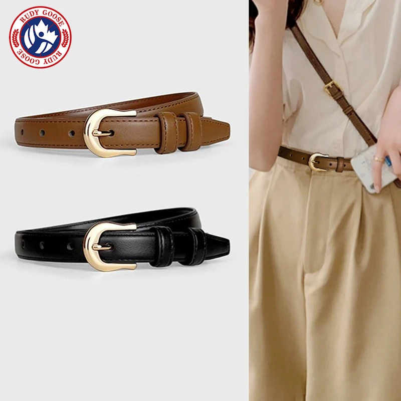 RUDY GOOSE小皮带夏季2025新款时尚腰带女配西裤简约百搭牛仔裤带