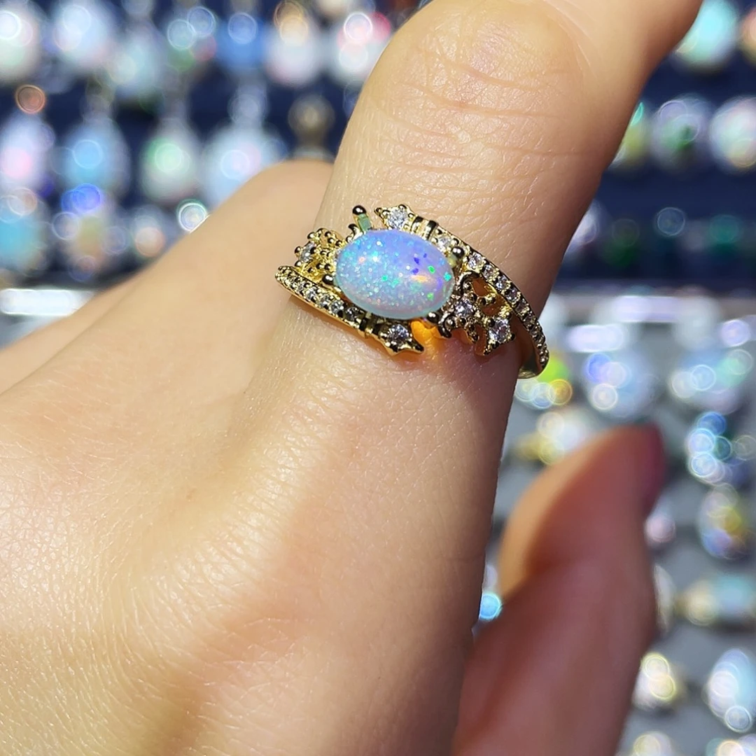 欧泊银S925镶嵌戒指