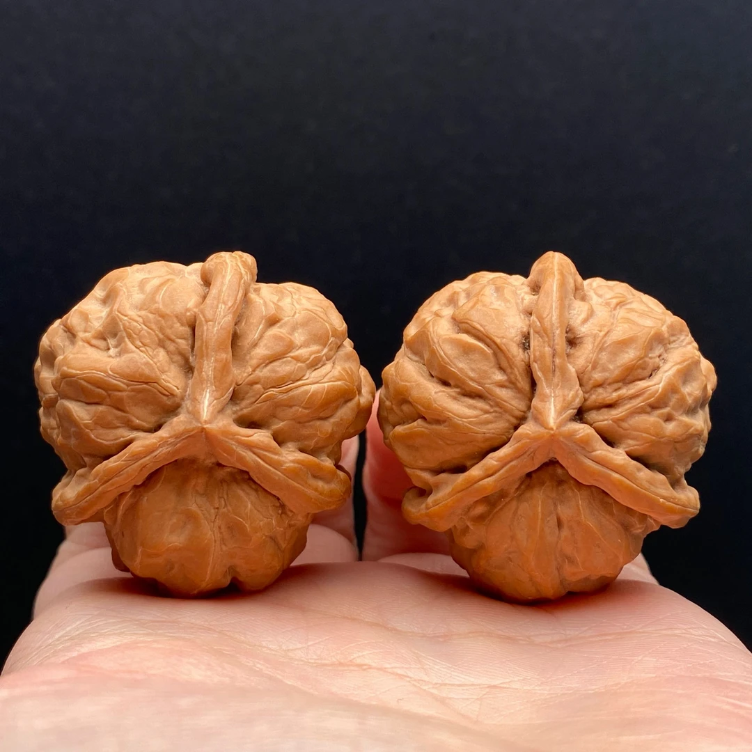 蛤蟆头正奔三棱 异形收藏送礼  文玩核桃 把件 尺寸边38高33