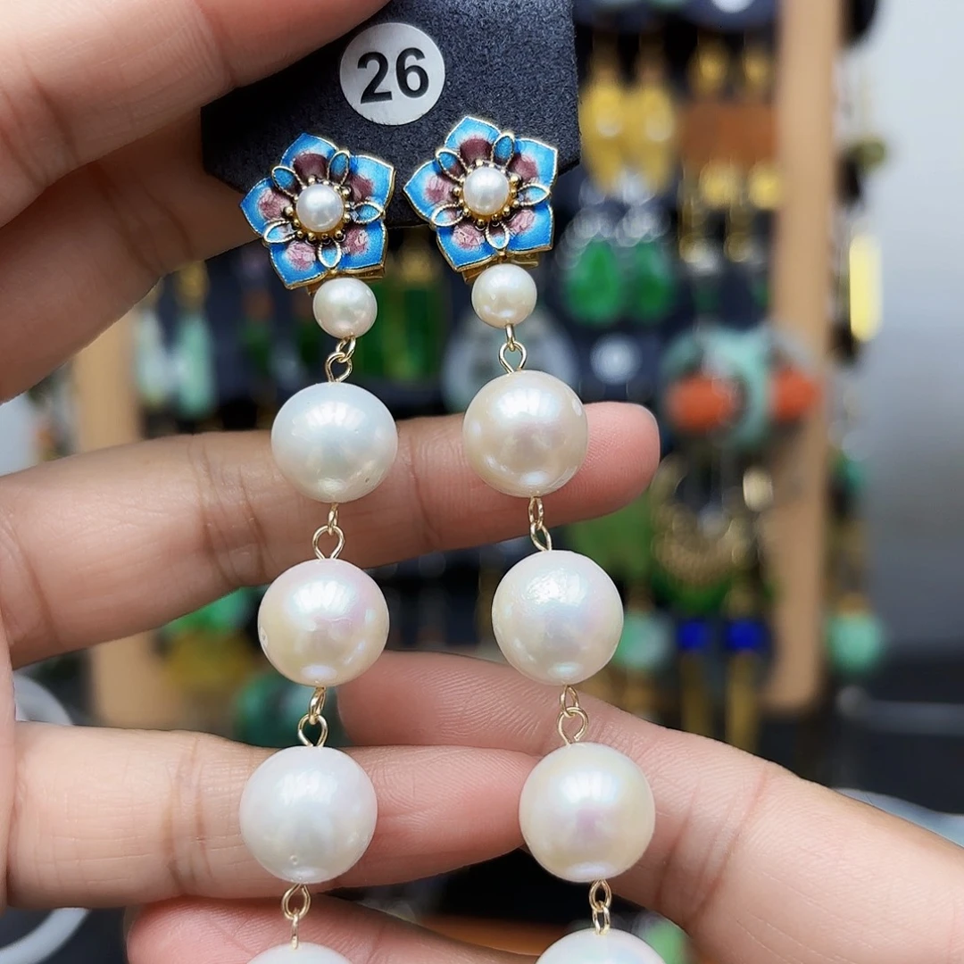 ，***、银S925镶嵌耳饰淡水珍珠耳坠