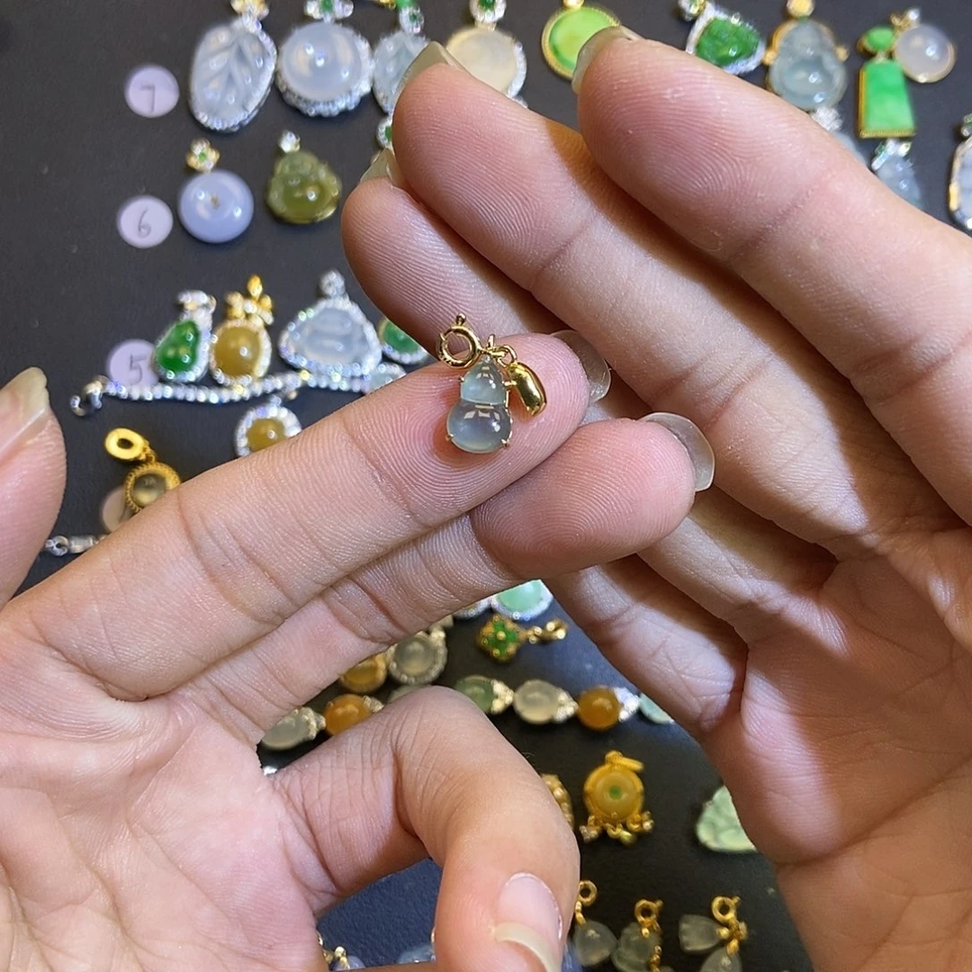 翡翠银S925镶嵌吊坠(不含链)